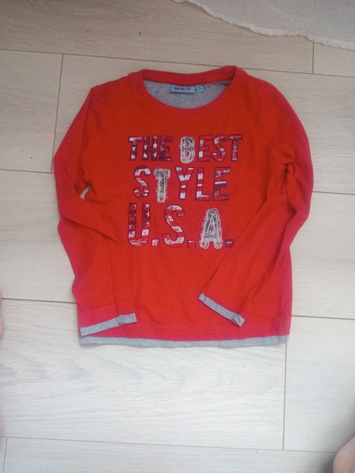 Tee-shirt ml longues rouge 5 ans
