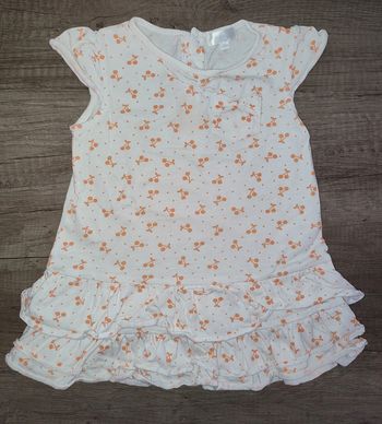Robe blanche avec cerises orange 18 mois Tex baby #Fille18mois