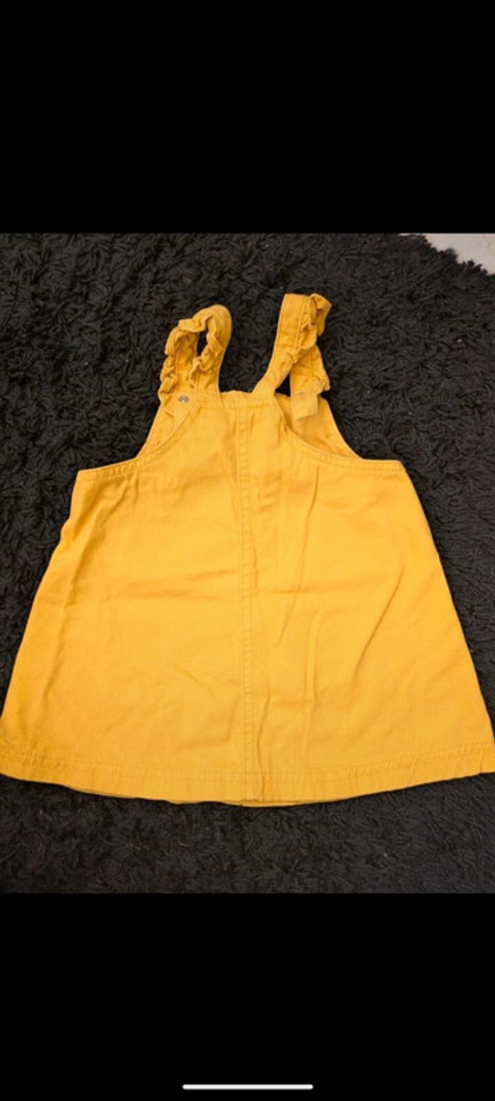 Lot robe salopettes jaune moutarde, rouge rose  12m - photo numéro 8