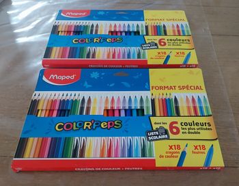 2 paquets de crayons de couleur + feutres neuf