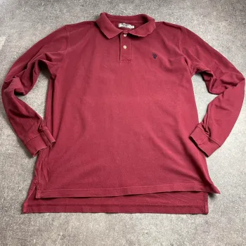 Polo bordeaux manches longues U.S. Polo Assn - Taille M homme