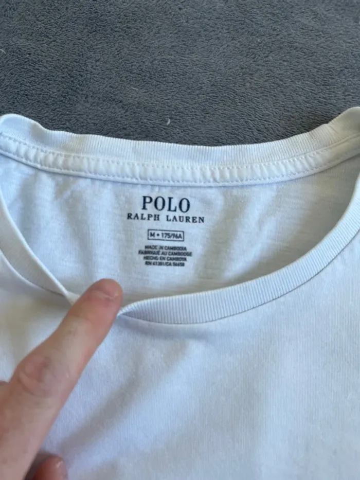 Polo Ralph Lauren – T-shirt blanc col V – Taille M - photo numéro 3