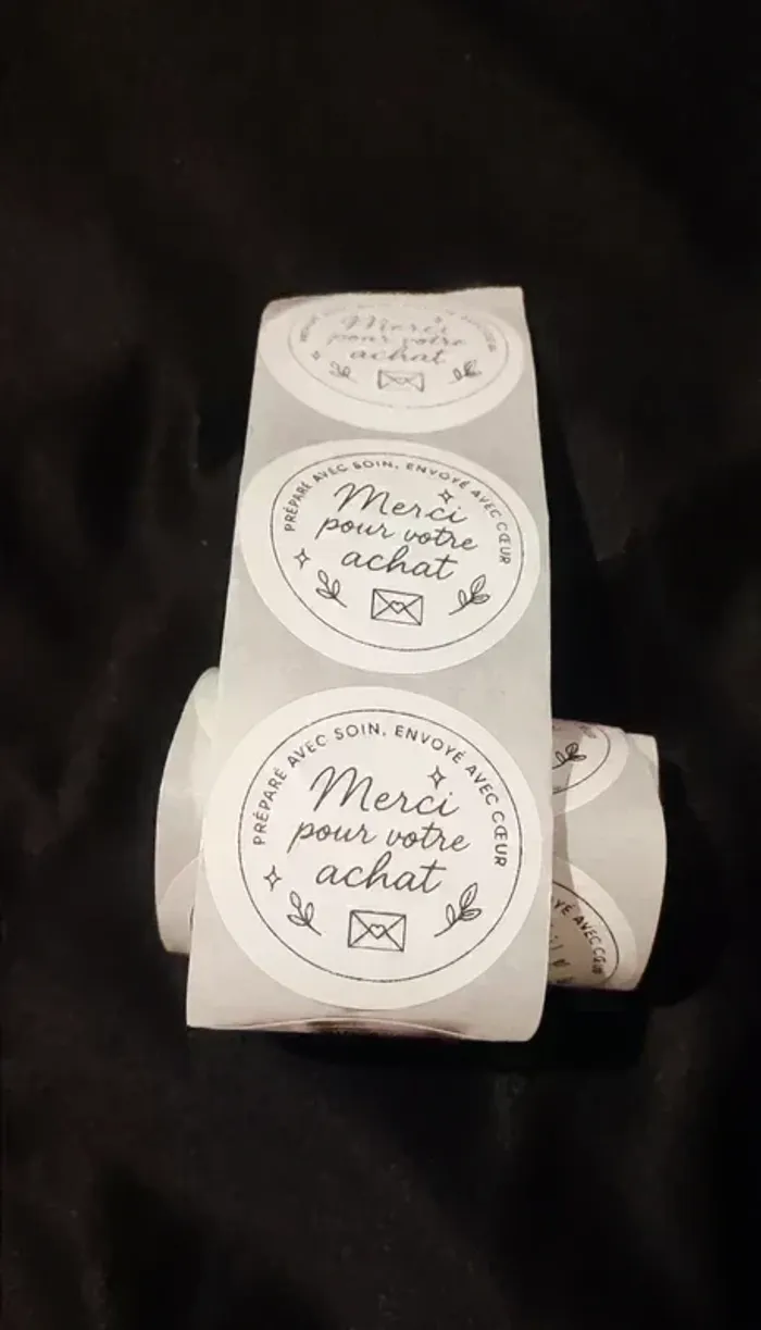 Lot de 20 autocollants “Merci pour votre achat” stickers ronds 50×50 mm pour colis et emballages pro - photo numéro 2