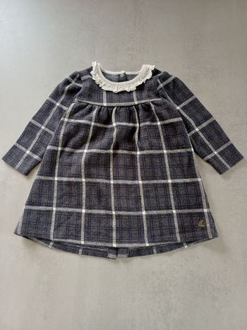 Robe manches longues à carreaux Petit Bateau 18 mois comme neuve