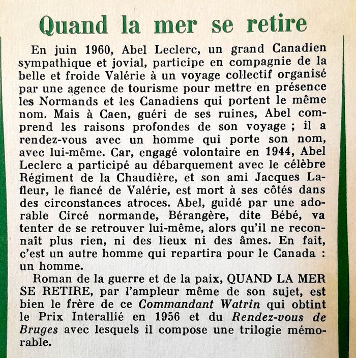 quand la mer se retire - armand lanoux - photo numéro 4
