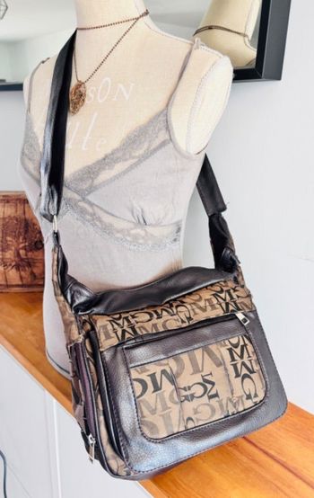 💼 sac multipoche marron beige bandoulière