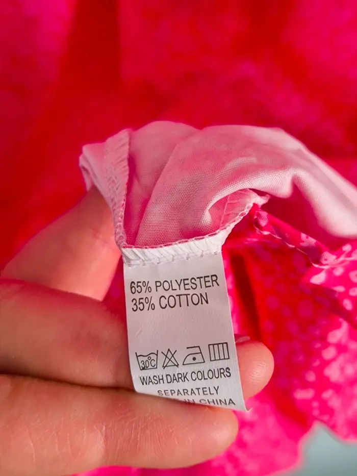Robe mi longue à fleurs roses fushias et blanches femme XL - photo numéro 8
