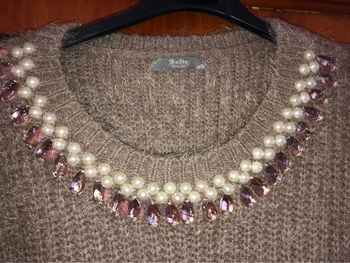 Pull taupe à poils 38/40 neuf