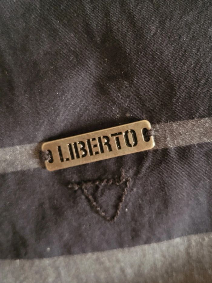 Chemise à manches courtes Liberto - bicolore noir et gris - photo numéro 6