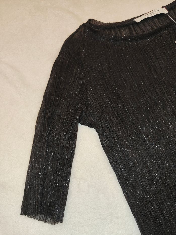 Blouse noir transparente à paillettes - photo numéro 3