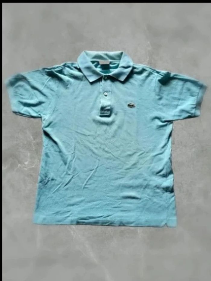 Polo Lacoste Devanlay Bleu Clair Homme Taille M Vintage Casual Chic 100 % coton - photo numéro 2