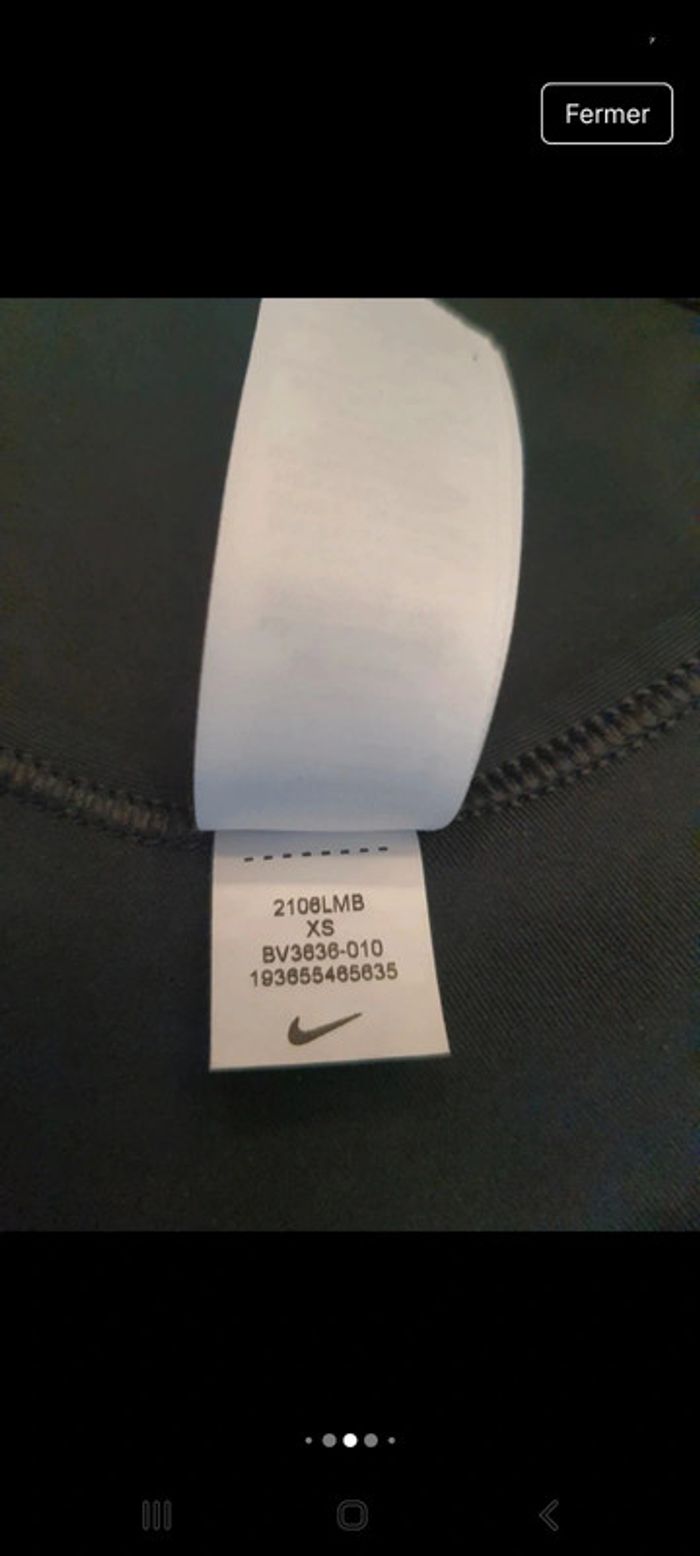 Brassière de sport Nike noire taille XS dry fit - photo numéro 13
