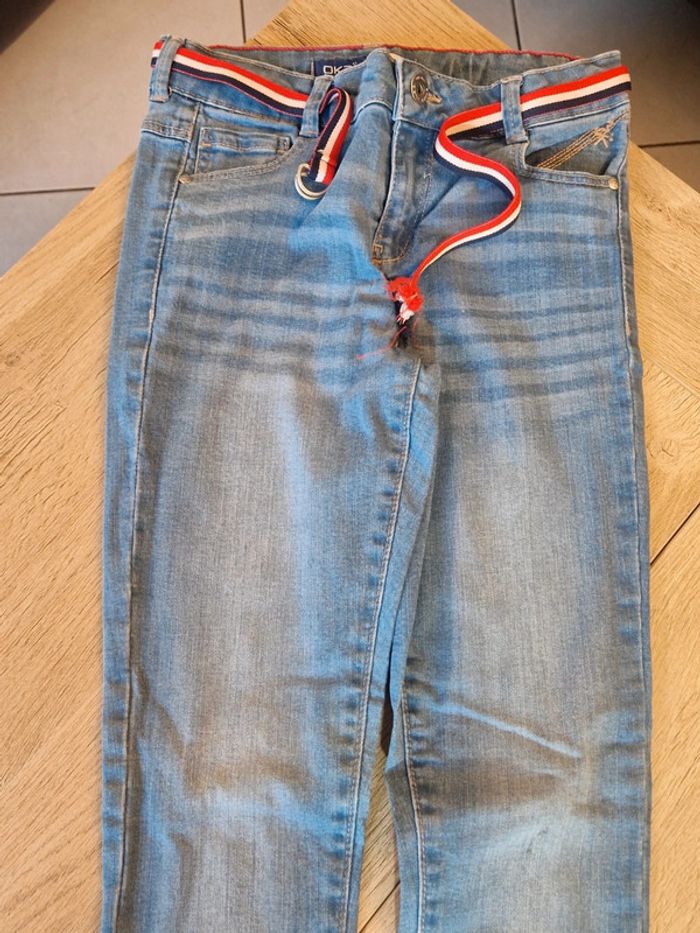 Jean skinny fille Okaidi avec ceinture taille 10 ans - photo numéro 4