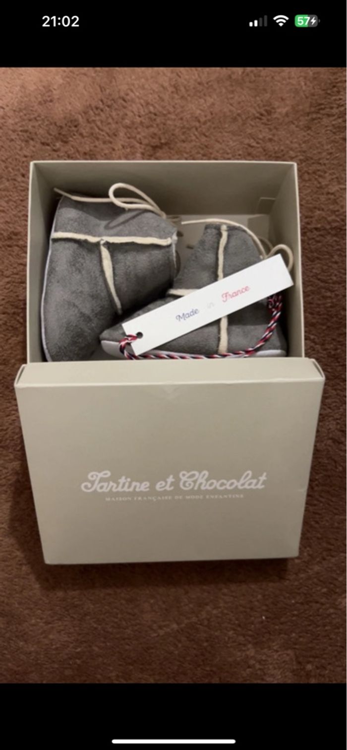 Chaussons/ bottines tartine et chocolat