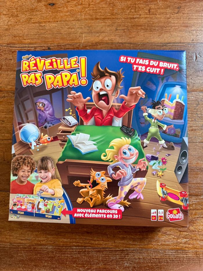 NEUF Jeu de société Réveille pas Papa Goliath coffret plateau