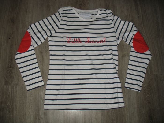 TEE SHIRT ML BLANC RAYÉ MARINE "LITTLE MARCEL" TAILLE XL - n°04