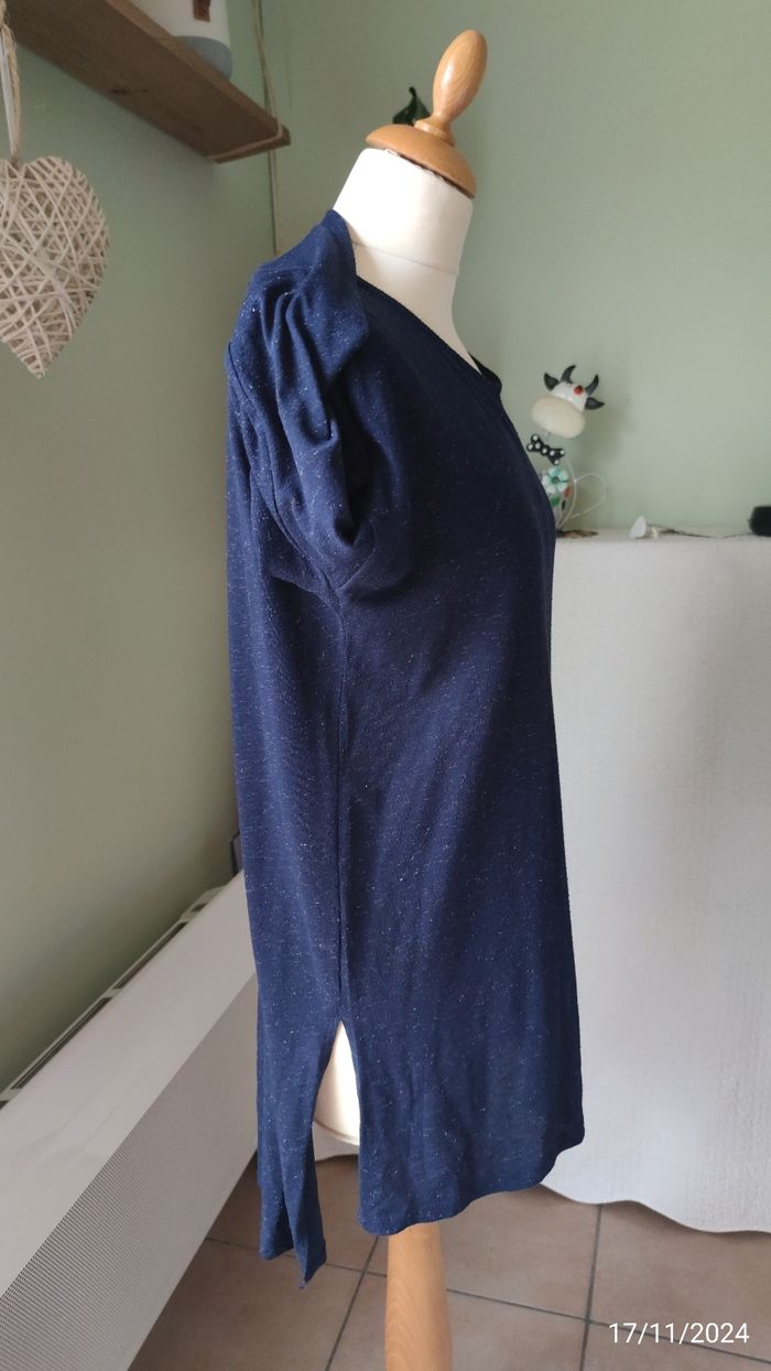 Haut long bleu marine & argenté - photo numéro 7