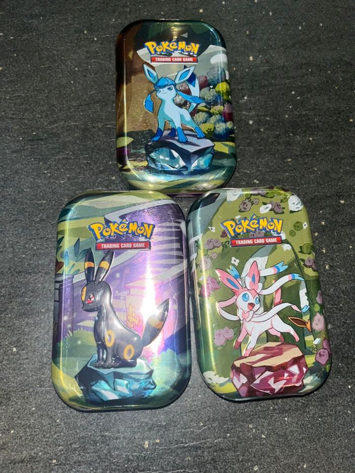 [NEUF] Lot de 3 minitins Pokemon Évolutions Prismatiques EV8.5 Noctali, Givrali & Mentali - photo numéro 6