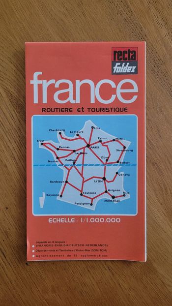 Carte France Recta-foldex échelle 1/1000000.
