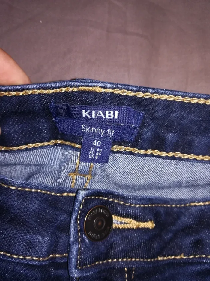 Jean skinny bleu, Kiabi, taille L, très bon état - photo numéro 2