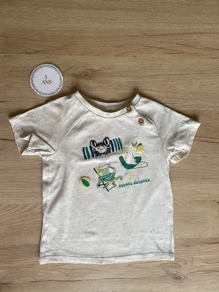 Tee-shirt manche courte motif flocage cousu garçon 36 mois / 3 ans tape à l’œil