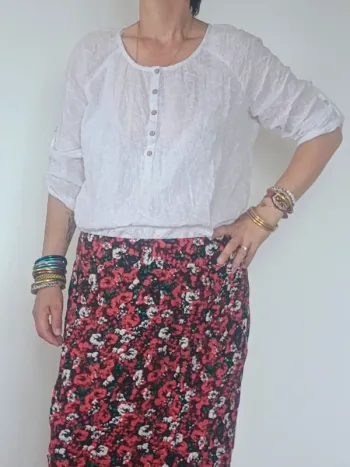 Vends Blouse Blanche Broderie Anglaise - Taille 46