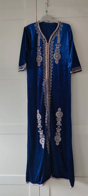 Caftan velours enfant bleu roi