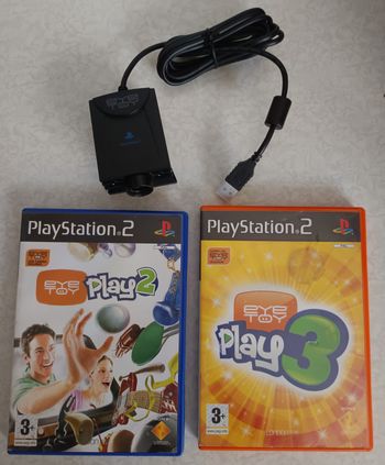 Lot de 2 jeux ps2 Eye toy play 2 et 3 + camera Eye toy Original Sony