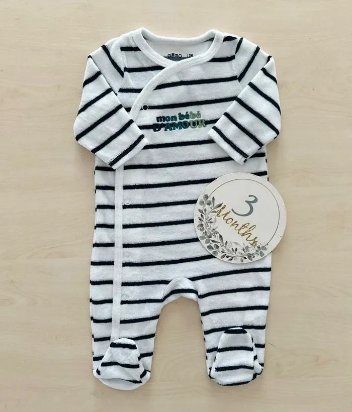 Pyjama Kiabi mon bébé d'amour 3 mois 56-62 cm