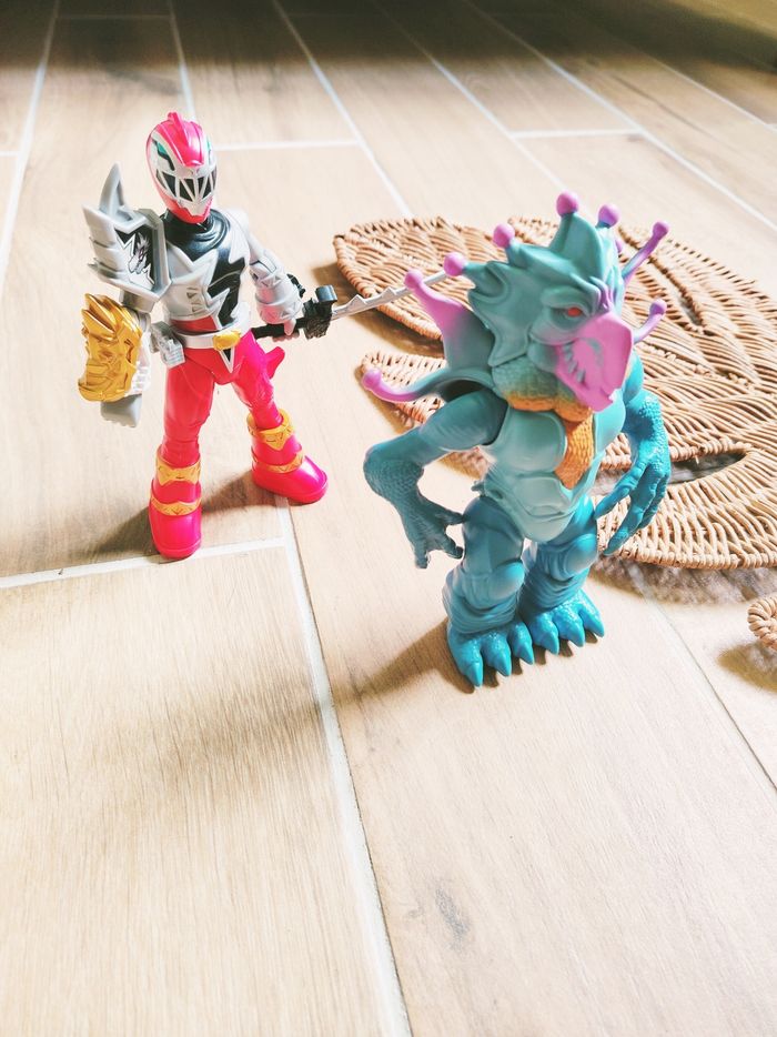 🙅 Power rangers dino fury battle attackers lot figurines ranger rouge et méchant - photo numéro 5