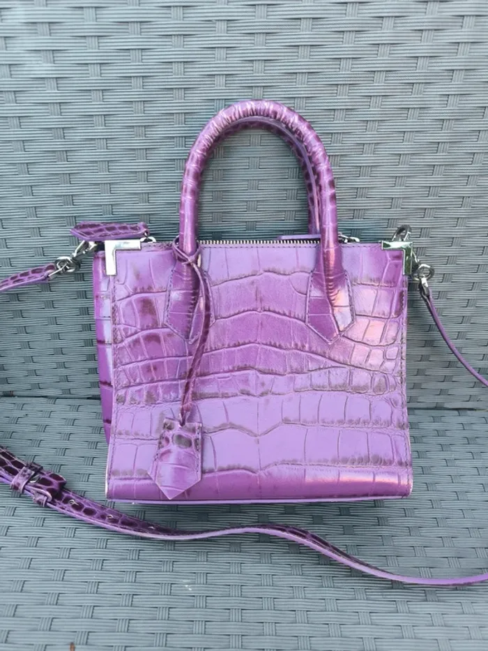 Sac a main avec bandoulière cuir ming The kooples violet - photo numéro 5