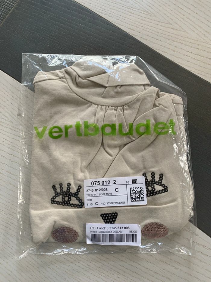 Sous pull jersey beige 8 ans neuf Vertbaudet