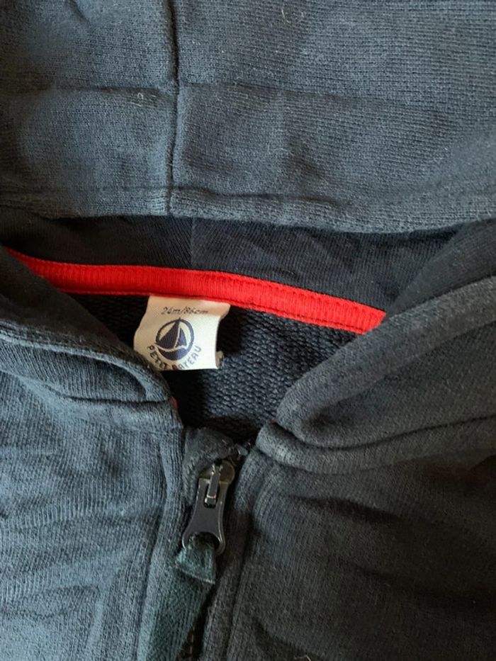 Hoodie gilet à capuche Petit bateau 24 mois - photo numéro 2