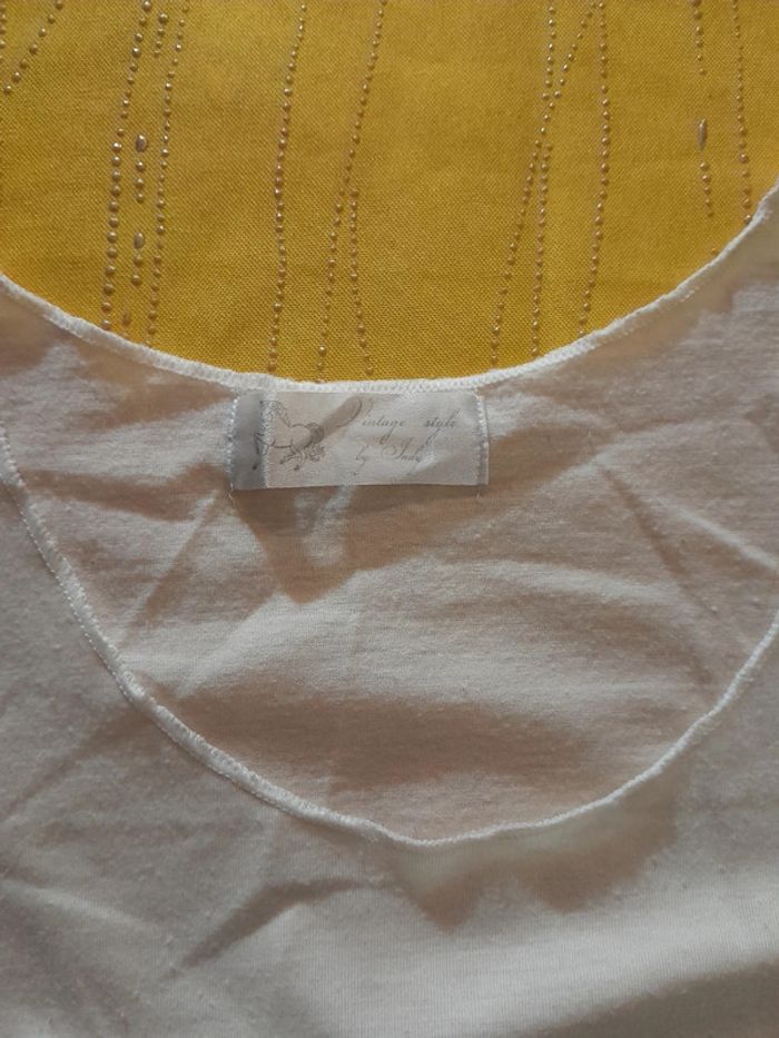 Débardeur ample blanc avec cerf fleuri 🪴 Printemps été 🏵 taille S - photo numéro 10