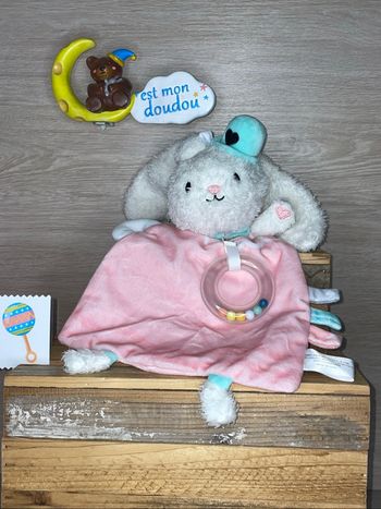 SOL193 doudou lapin 🐰 coton bébé