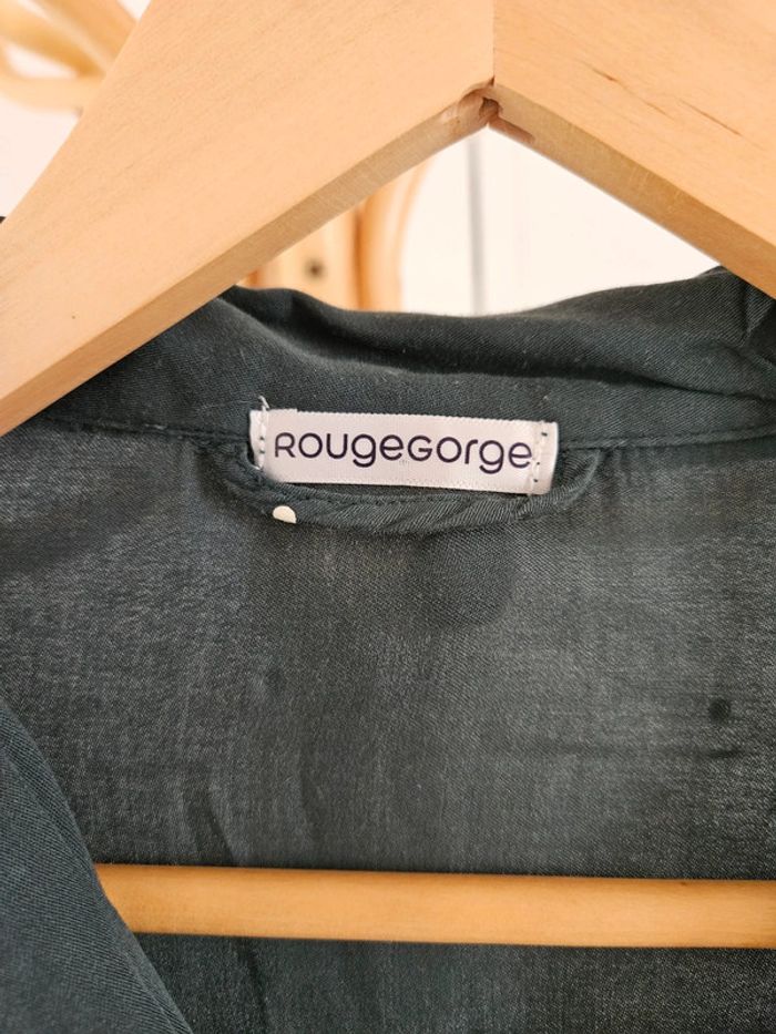 Chemise verte à pois taille 34 Rouge gorge - photo numéro 2