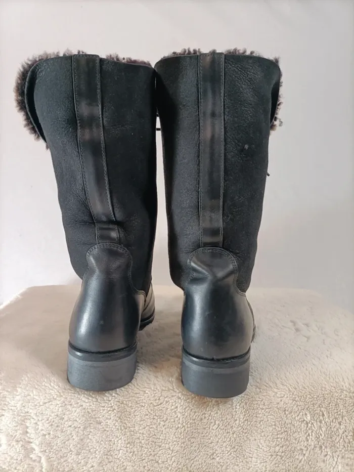 Bottes noir en cuir fourré - Aigle T 39 - photo numéro 4