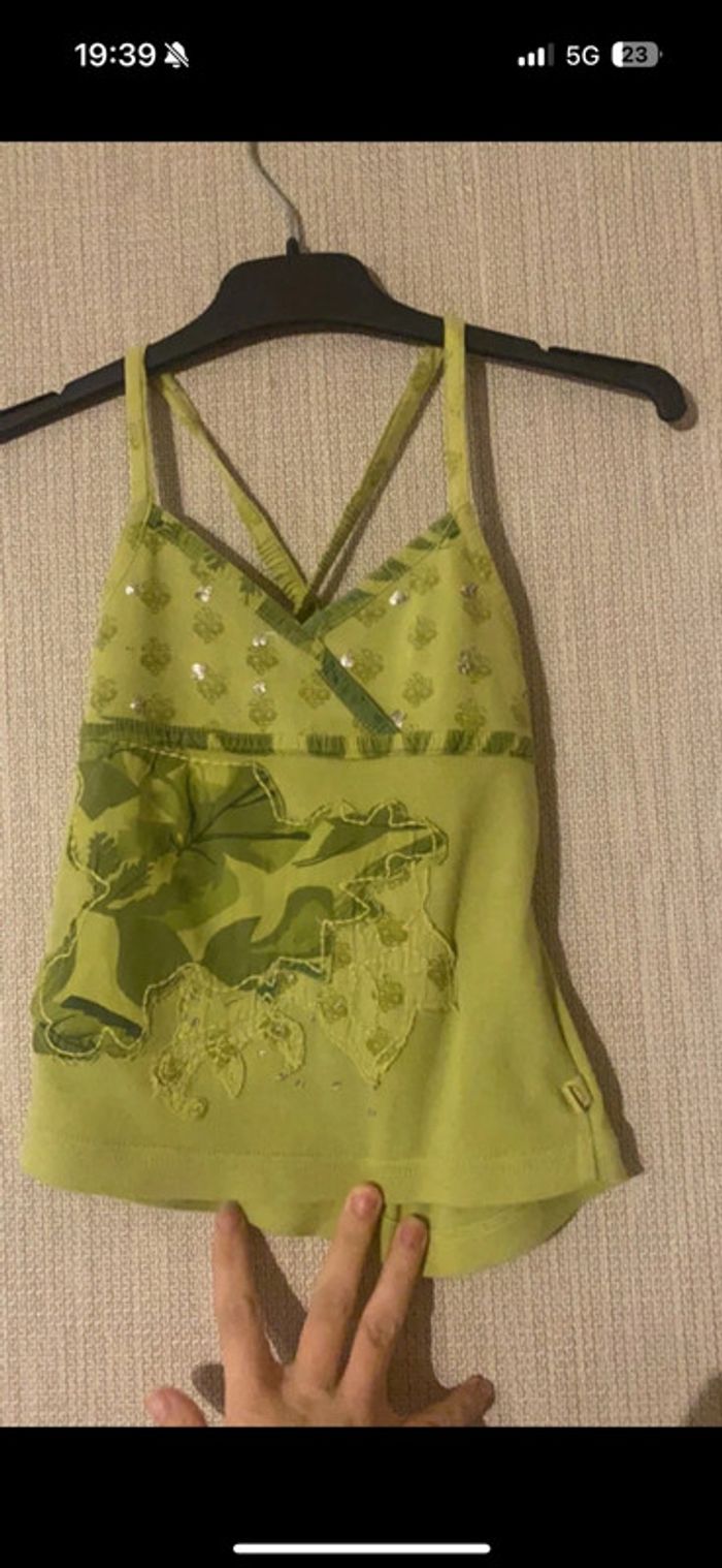 Debardeur vert 5 ans jean bourget