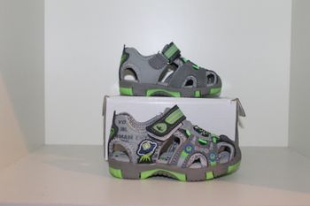 jolie sandales nus pieds grise et verte 20