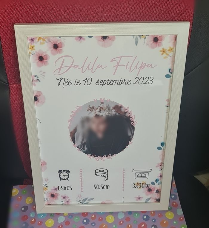 Cadre naissance personnalisé