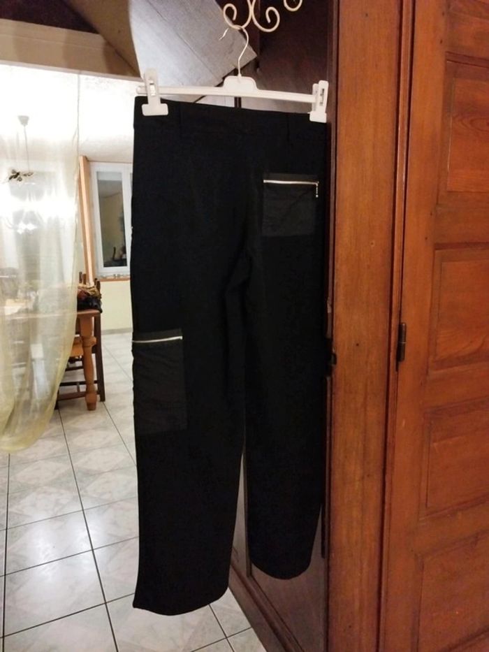 Pantalon droit noir patchwork vintage S/36 y2k - photo numéro 10