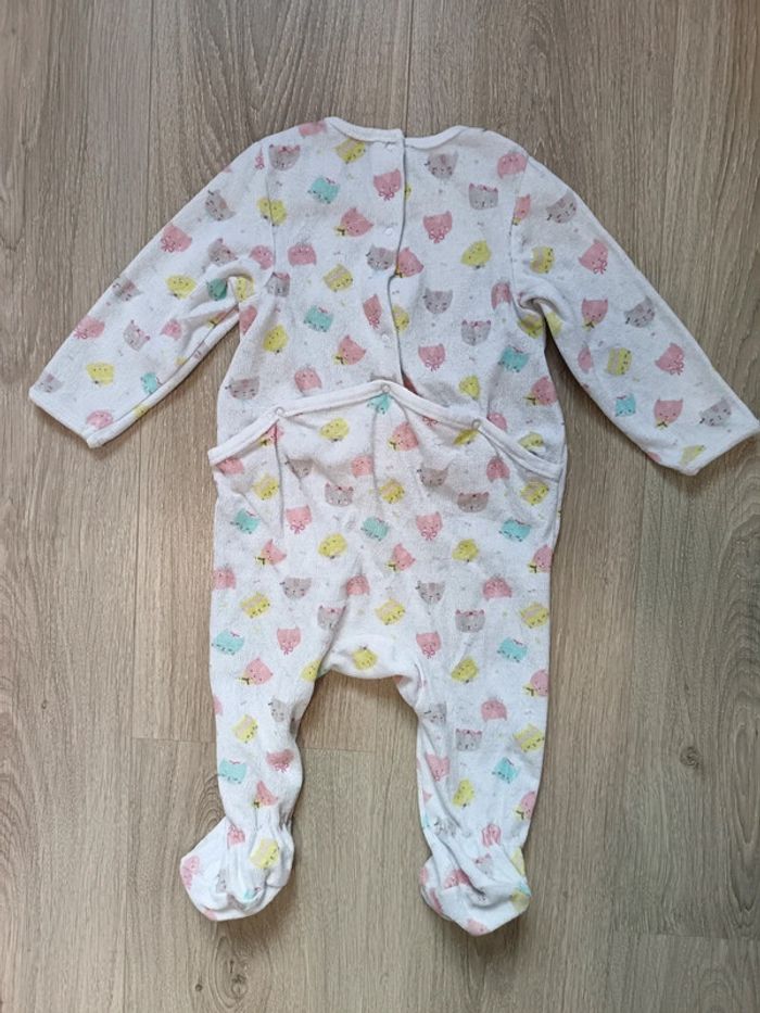 Lot pyjamas velours Orchestra motifs chats fille 12 mois - photo numéro 4