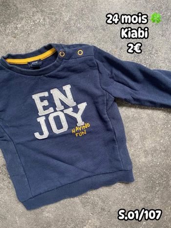 Sweat 🍀 24 mois 🍀 Kiabi