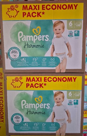 2 cartons de couches pampers harmonie taille 6