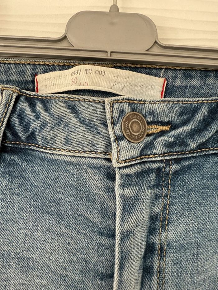 Jean slim skinny droit bleu clair brut uni basique simple - photo numéro 7