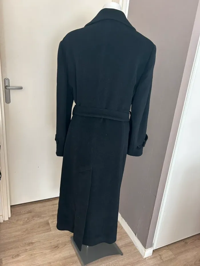 Constantin,caban manteau long noir laine, angora, cachemire , femme, taille 42 - photo numéro 8