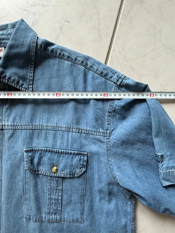 Chemise jean denim adventure vintage USA manches courte XL top état - photo numéro 7