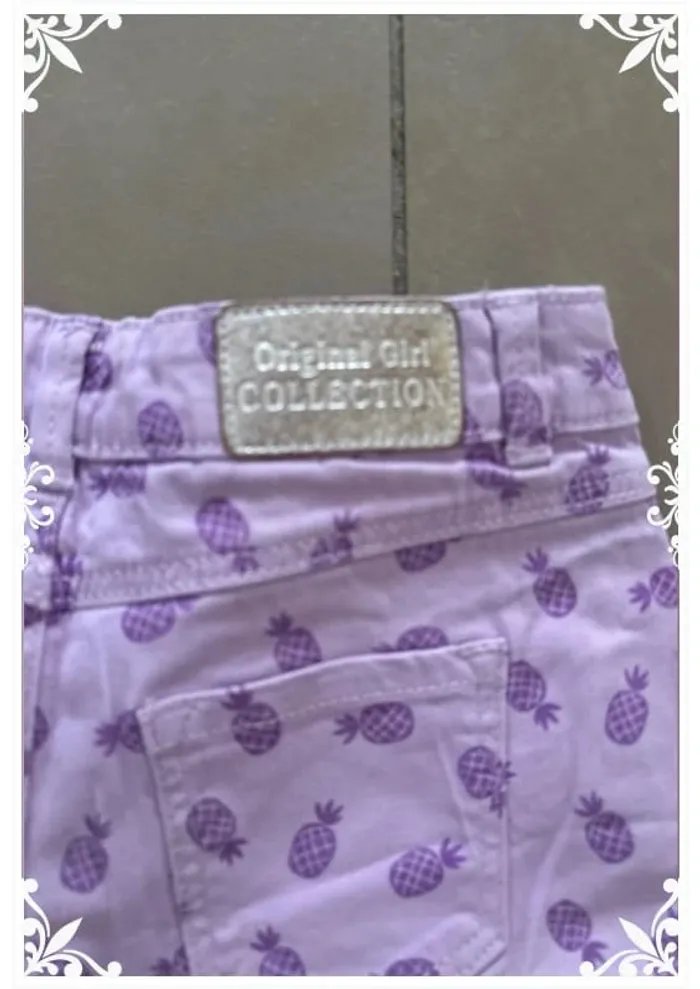 🌸 Short fille violet imprimé ananas – Inextenso – Taille 10 ans (131-143 cm) - photo numéro 5
