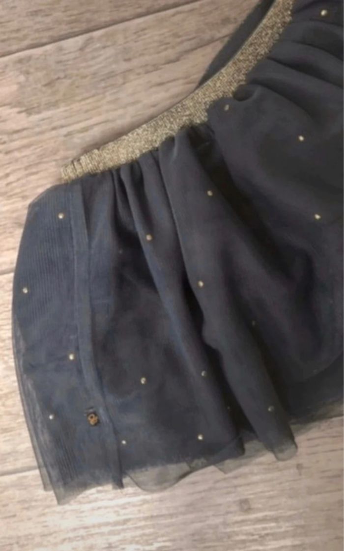Jupe en tulle grise et dore Obaibi 9 mois - photo numéro 2