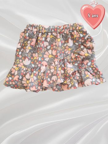 Jupe à fleurs fille 5 ans